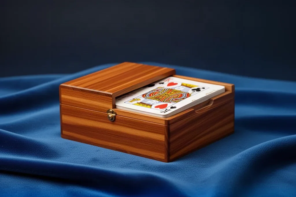 Ảnh minh hoạ hộp gỗ đựng bài cho mục hỏi đáp game bài 789BET